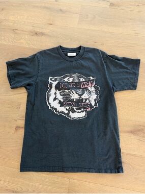 Anine Bing Washed Black Tiger Tee